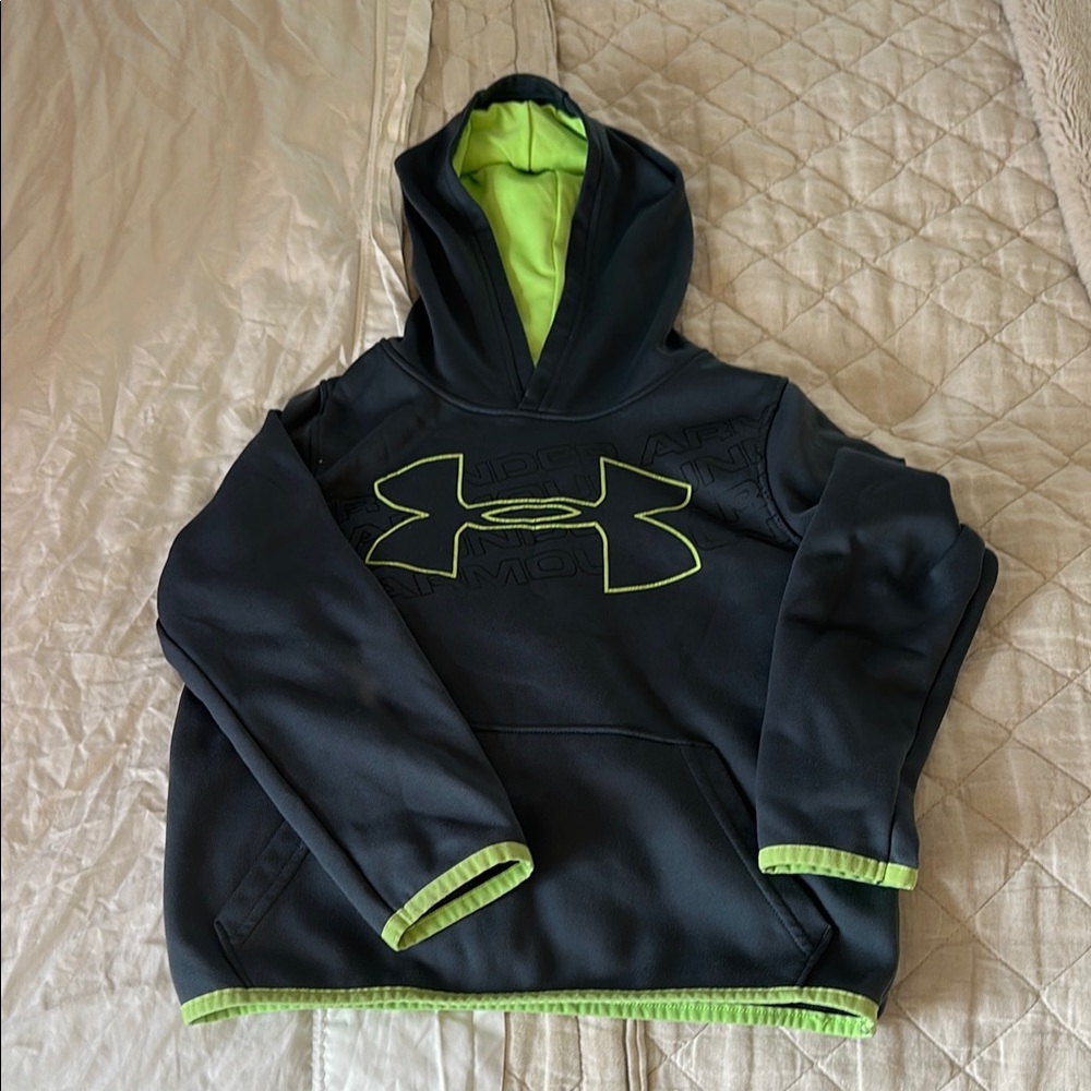 Under Armour Kids Black and Green Hoodie